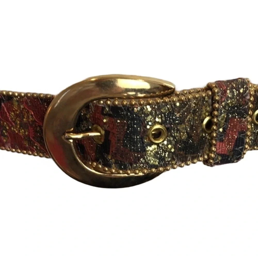 Elite Floral Gold Metallic Accent‎ Belt